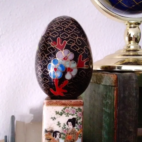 Vintage Cloisonne Chinese Enamel Egg - Picture 4 of 8